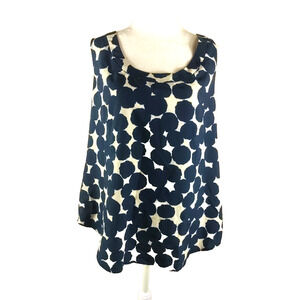 Anne Klein Women's Sleeveless Top Size X Large Black White Dots Business Career